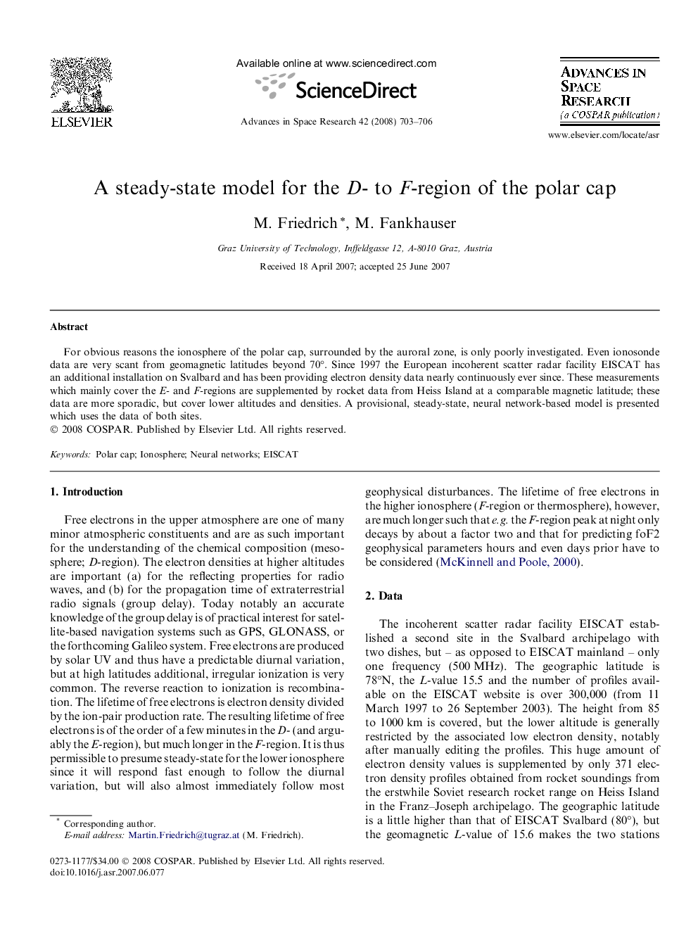 A steady-state model for the D- to F-region of the polar cap