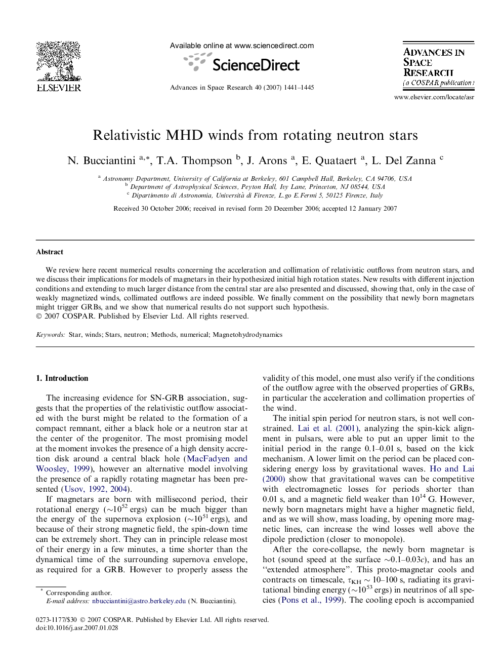 Relativistic MHD winds from rotating neutron stars