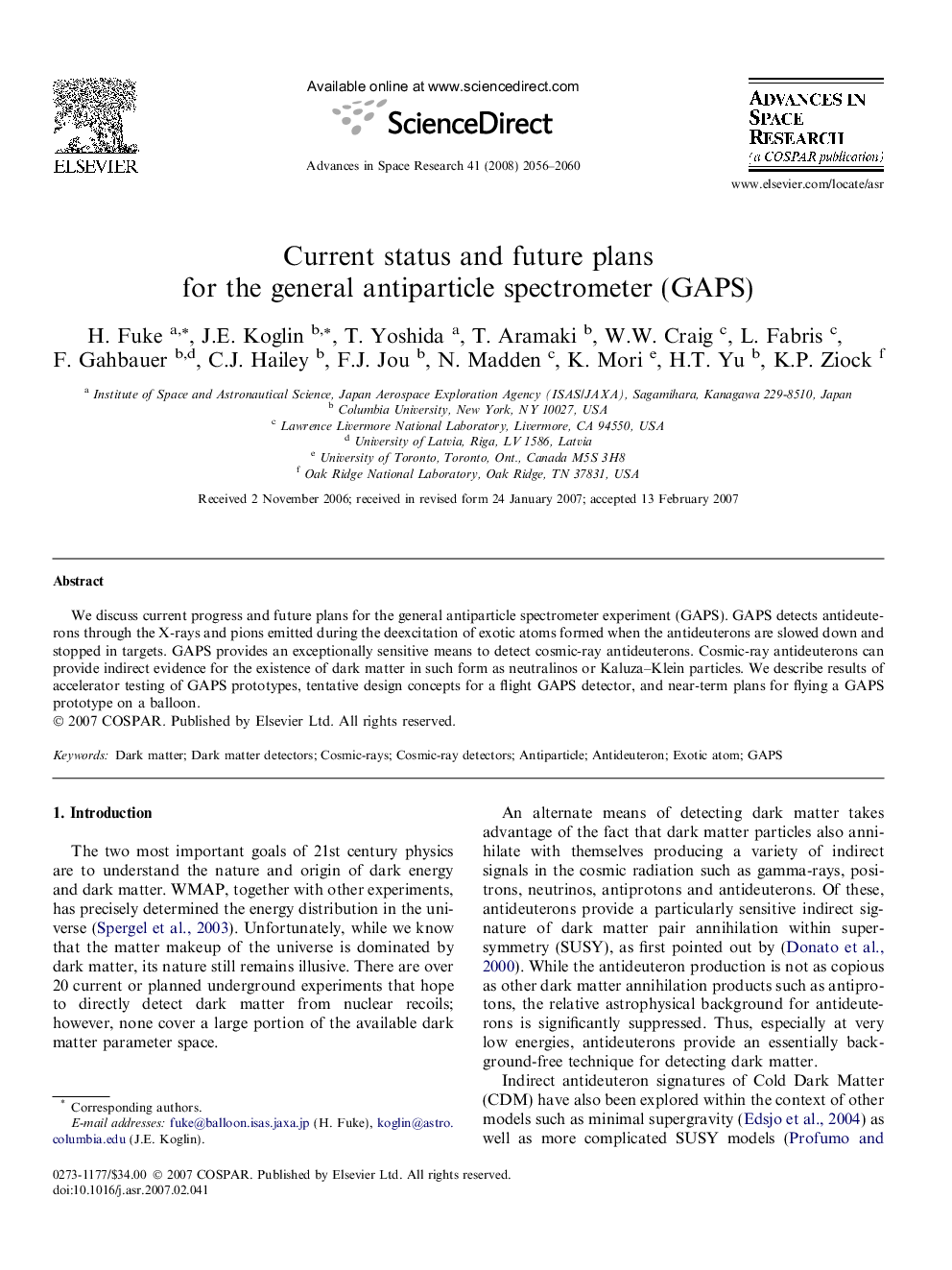 Current status and future plans for the general antiparticle spectrometer (GAPS)