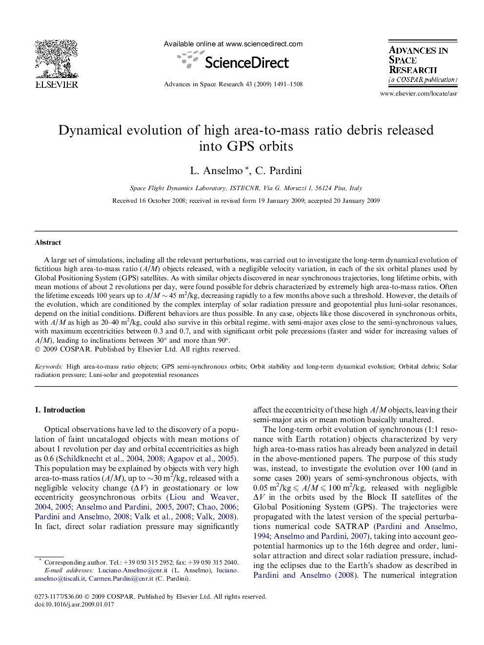 Dynamical evolution of high area-to-mass ratio debris released into GPS orbits