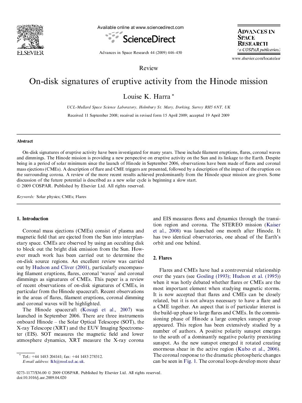 On-disk signatures of eruptive activity from the Hinode mission