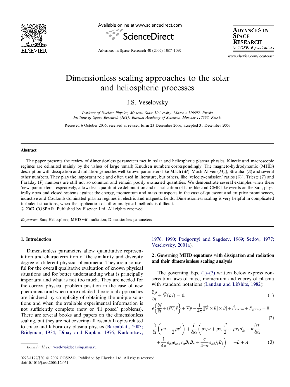 Dimensionless scaling approaches to the solar and heliospheric processes