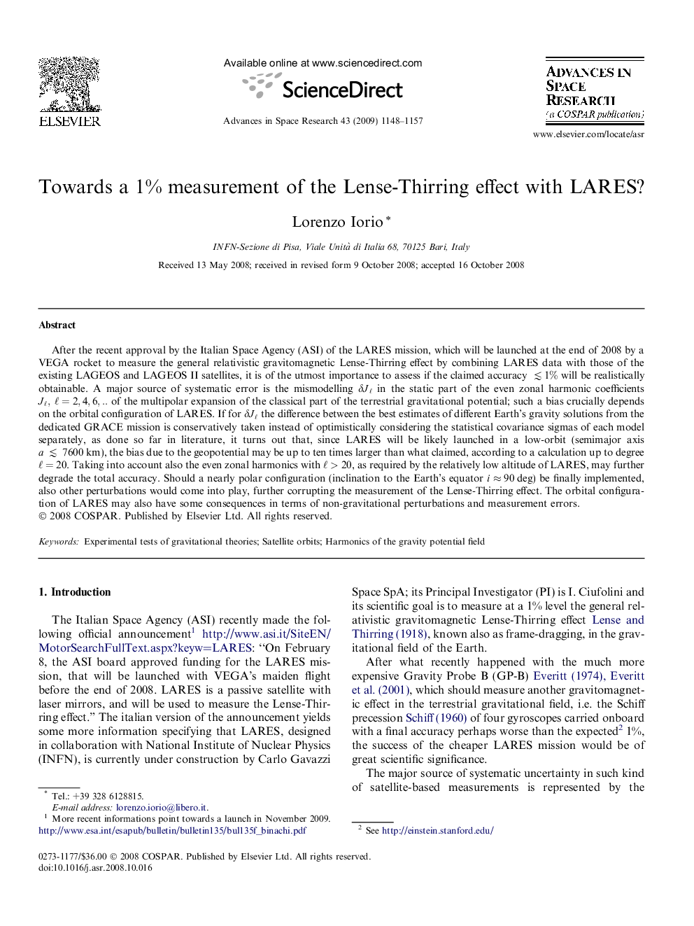 Towards a 1% measurement of the Lense-Thirring effect with LARES?