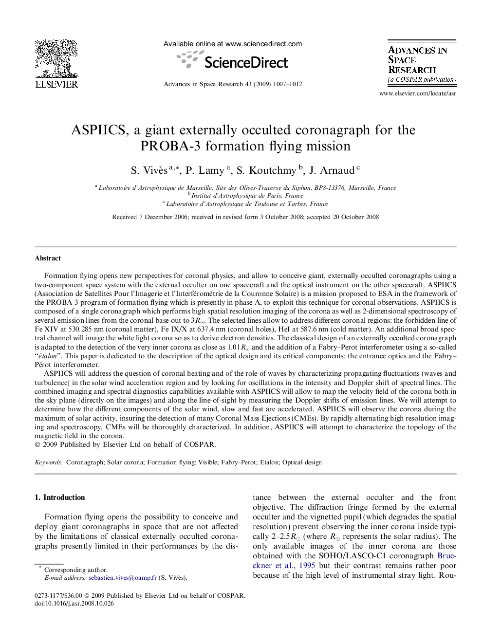 ASPIICS, a giant externally occulted coronagraph for the PROBA-3 formation flying mission