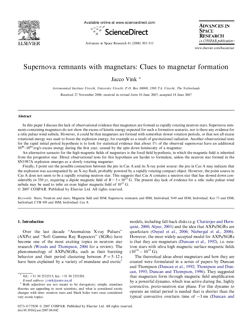 Supernova remnants with magnetars: Clues to magnetar formation