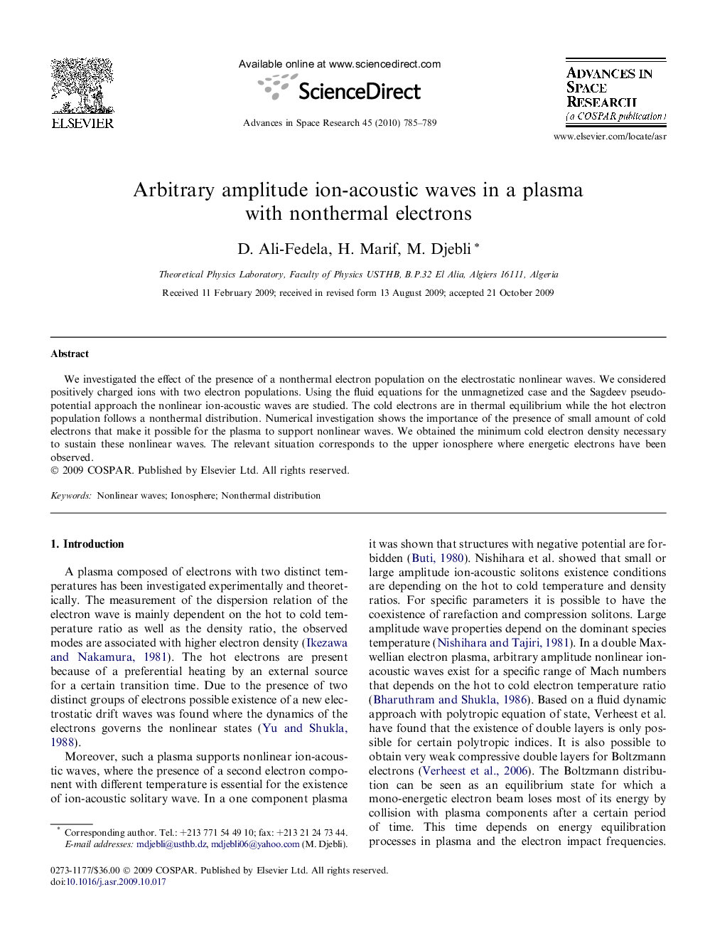 Arbitrary amplitude ion-acoustic waves in a plasma with nonthermal electrons