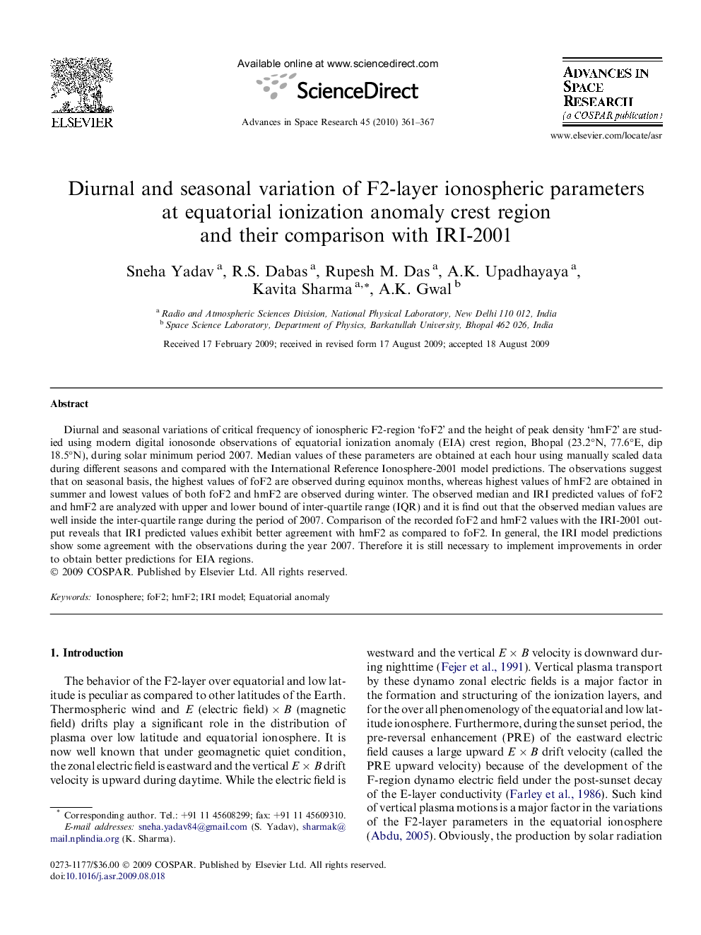 Diurnal and seasonal variation of F2-layer ionospheric parameters at equatorial ionization anomaly crest region and their comparison with IRI-2001