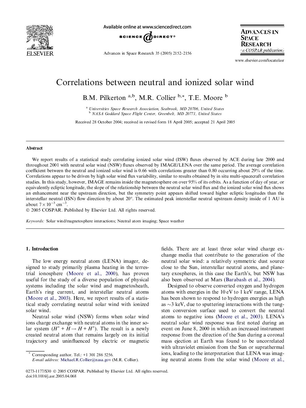 Correlations between neutral and ionized solar wind