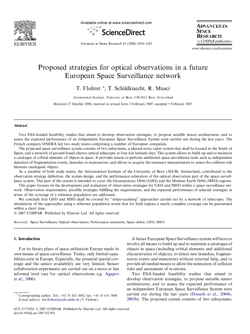 Proposed strategies for optical observations in a future European Space Surveillance network