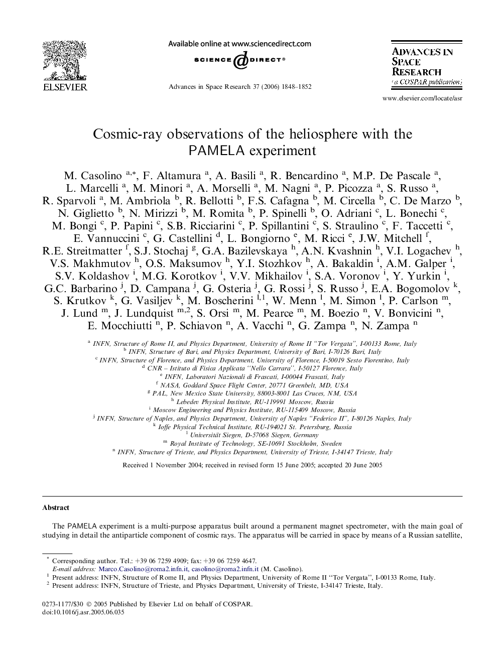 Cosmic-ray observations of the heliosphere with the PAMELA experiment