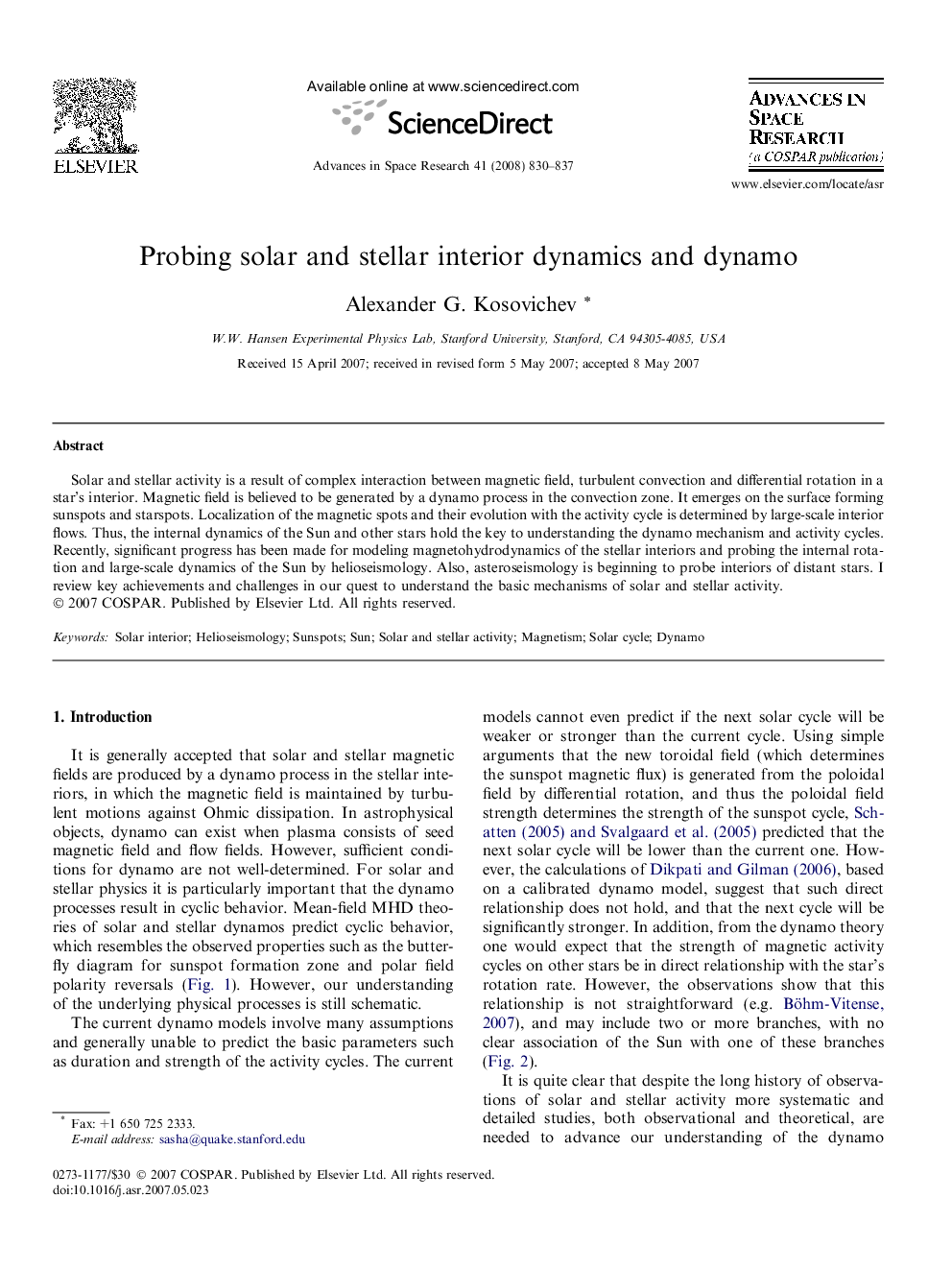 Probing solar and stellar interior dynamics and dynamo