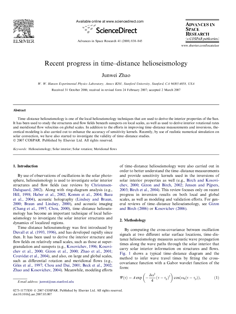 Recent progress in time–distance helioseismology