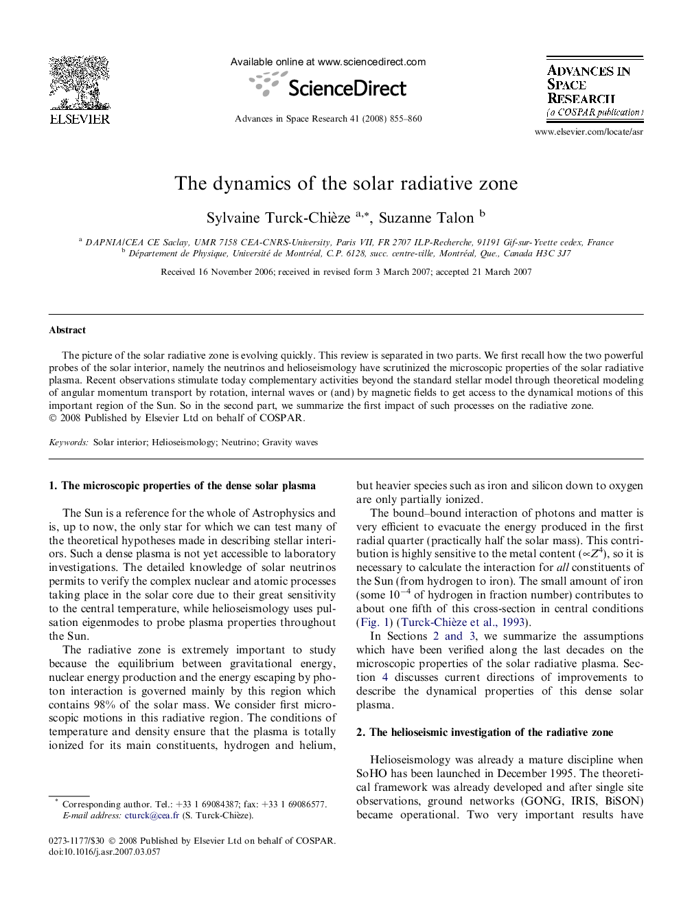 The dynamics of the solar radiative zone