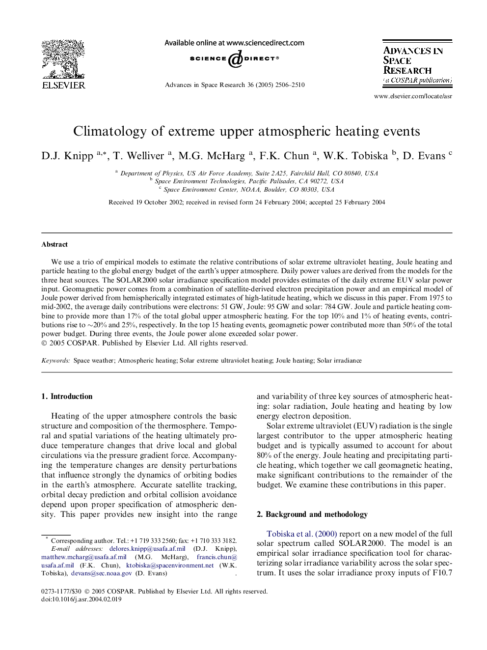 Climatology of extreme upper atmospheric heating events