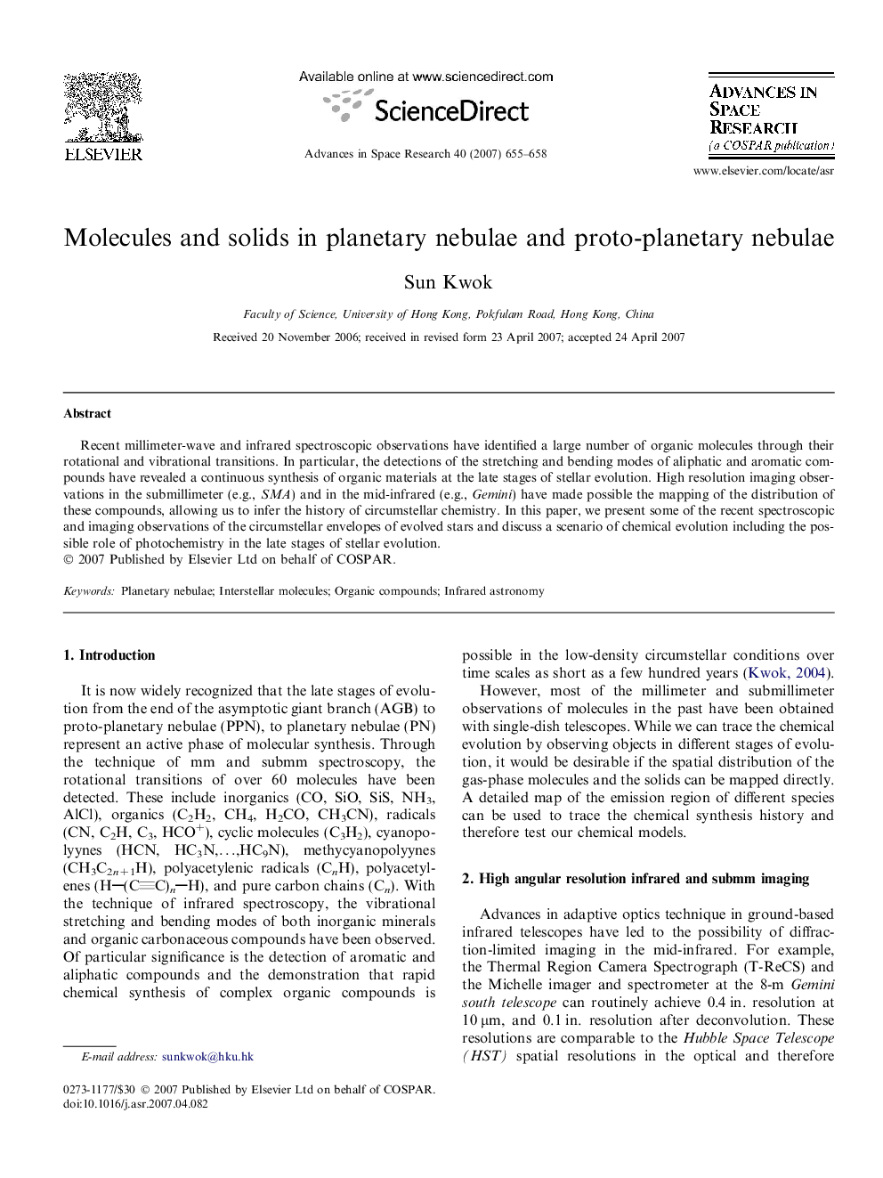 Molecules and solids in planetary nebulae and proto-planetary nebulae