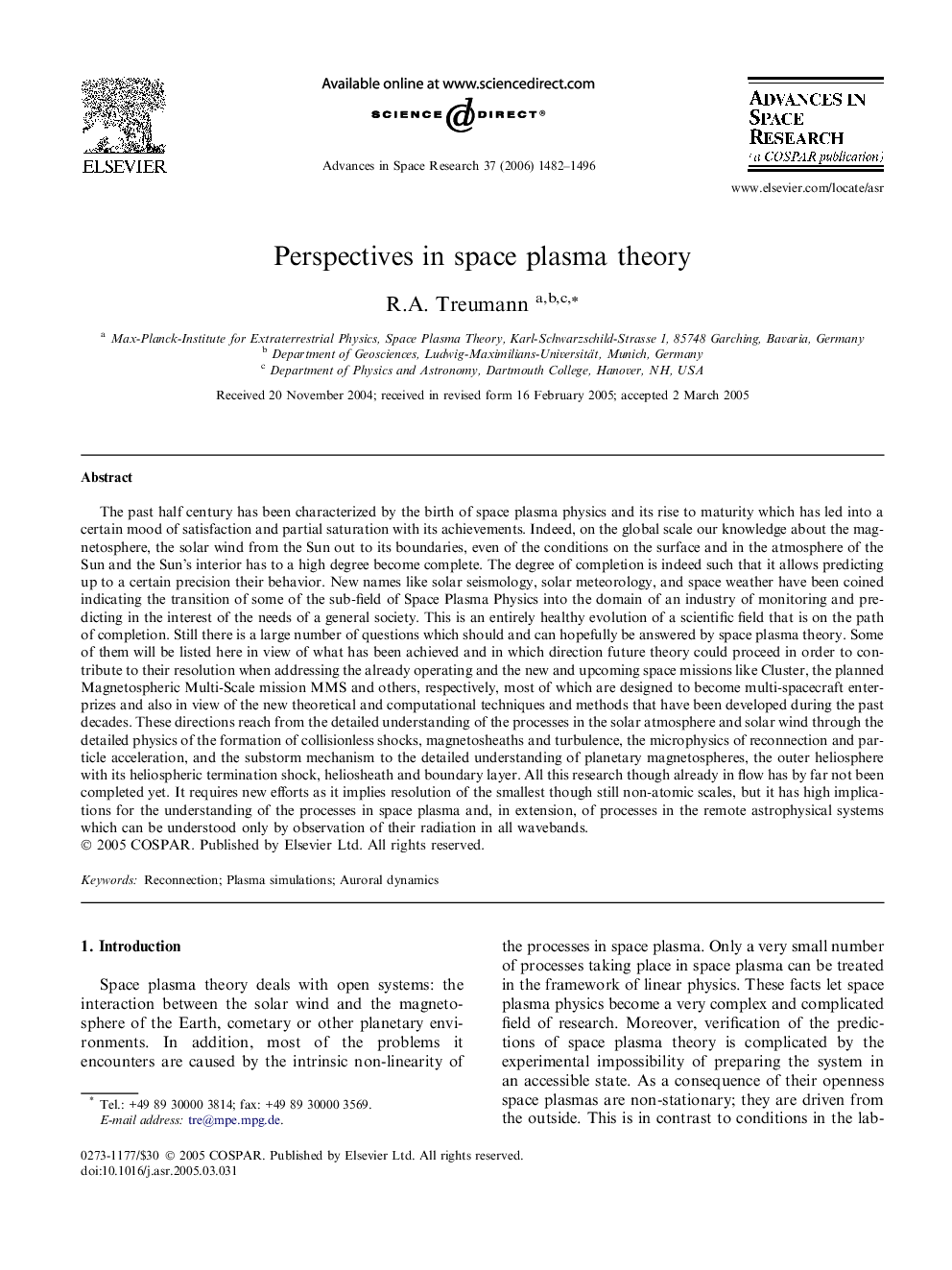 Perspectives in space plasma theory