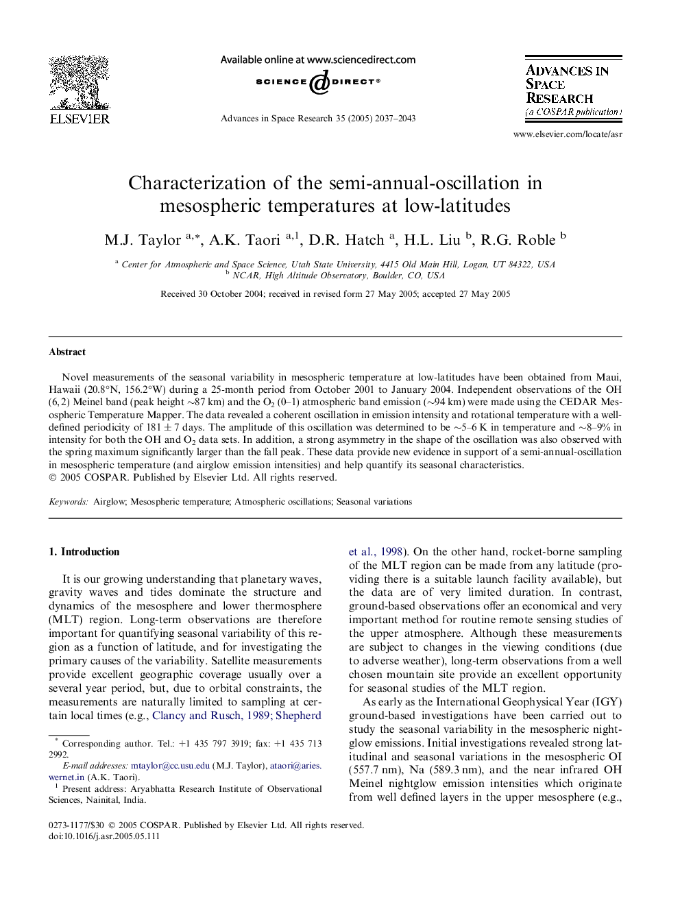 Characterization of the semi-annual-oscillation in mesospheric temperatures at low-latitudes