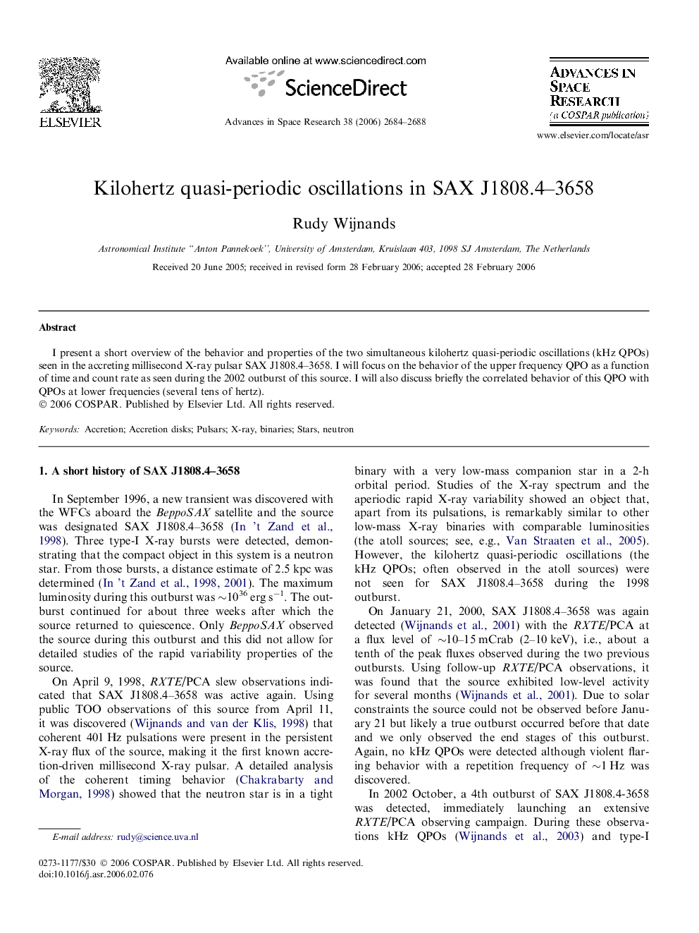 Kilohertz quasi-periodic oscillations in SAX J1808.4-3658