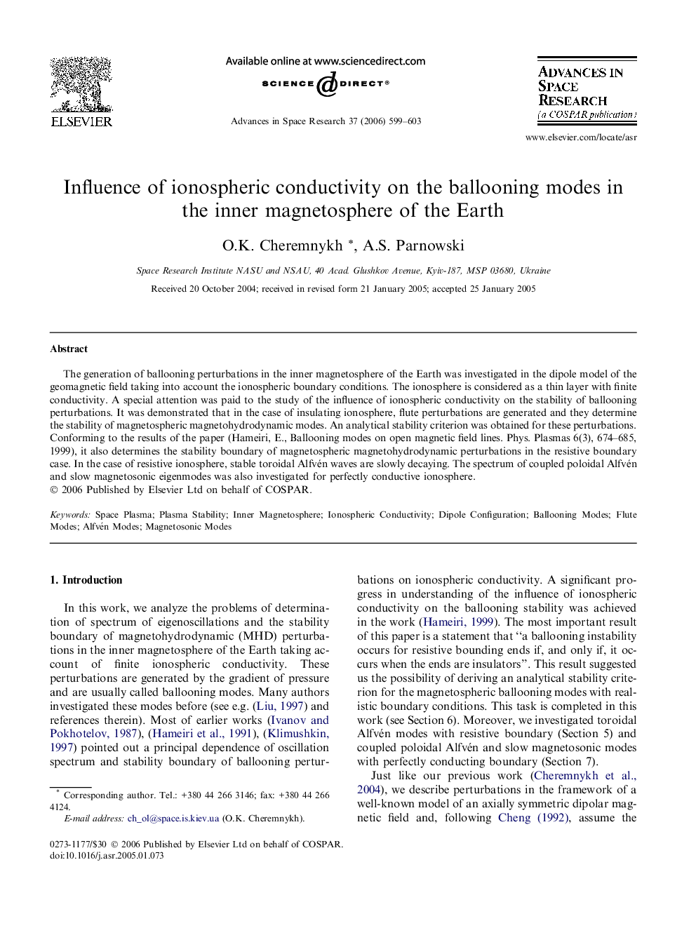 Influence of ionospheric conductivity on the ballooning modes in the inner magnetosphere of the Earth