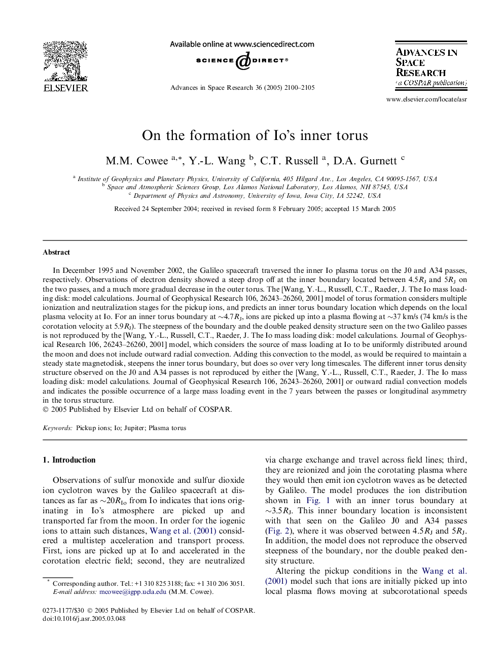 On the formation of Io's inner torus