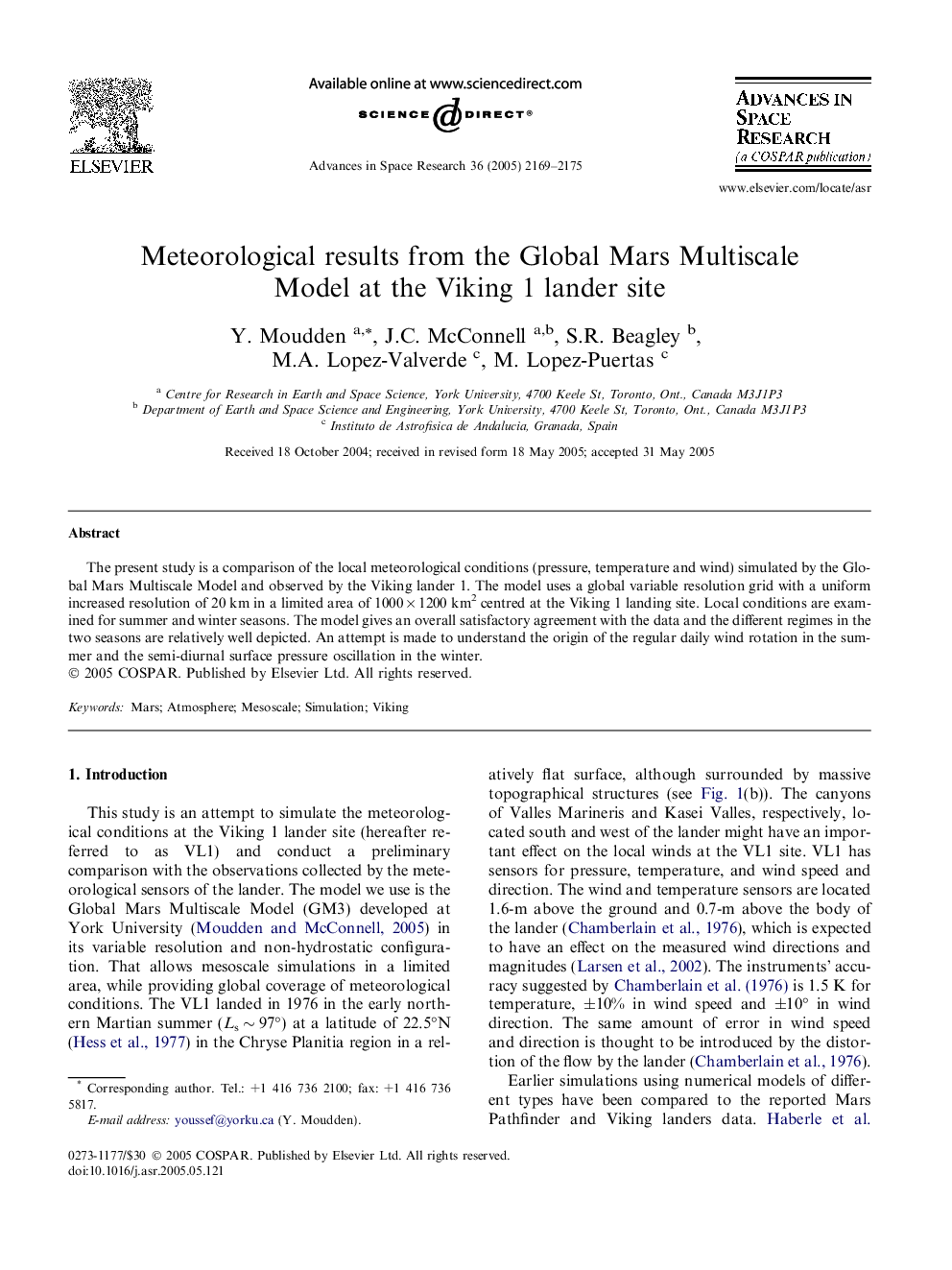 Meteorological results from the Global Mars Multiscale Model at the Viking 1 lander site