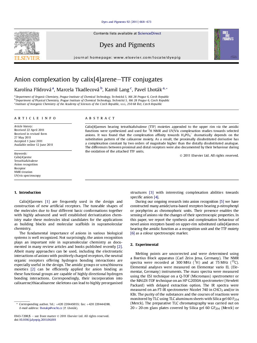 Anion complexation by calix[4]arene–TTF conjugates