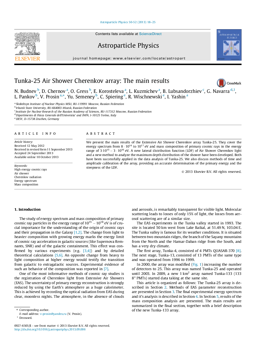 Tunka-25 Air Shower Cherenkov array: The main results