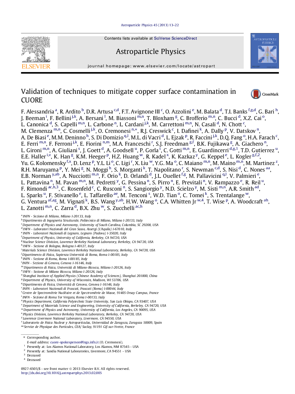 Validation of techniques to mitigate copper surface contamination in CUORE