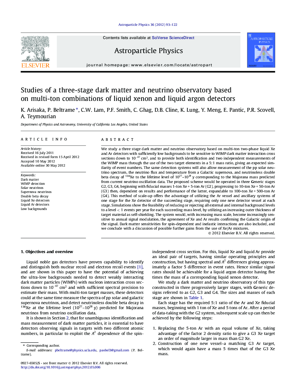 Studies of a three-stage dark matter and neutrino observatory based on multi-ton combinations of liquid xenon and liquid argon detectors