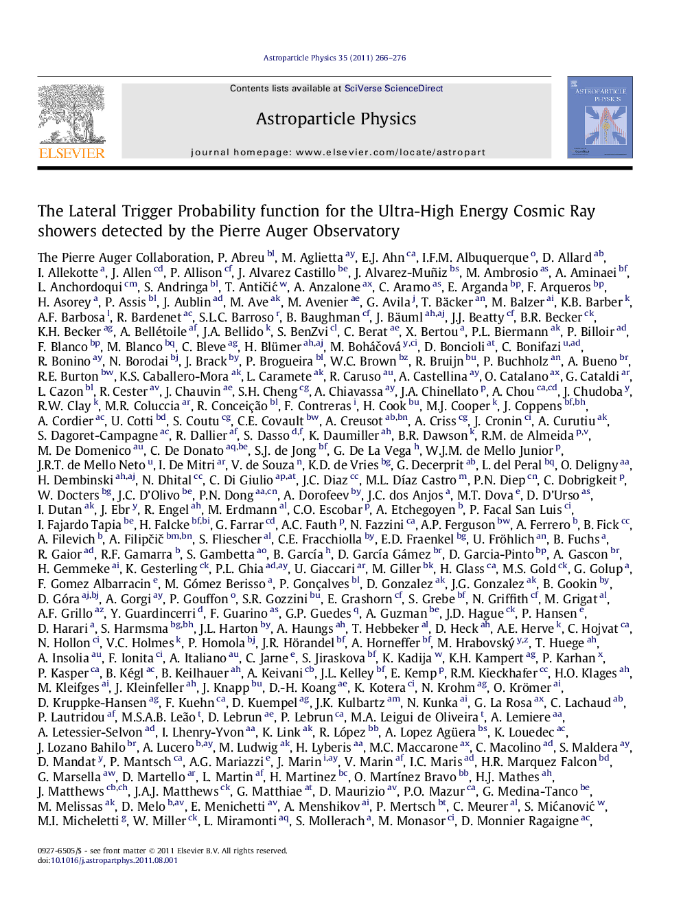 The Lateral Trigger Probability function for the Ultra-High Energy Cosmic Ray showers detected by the Pierre Auger Observatory