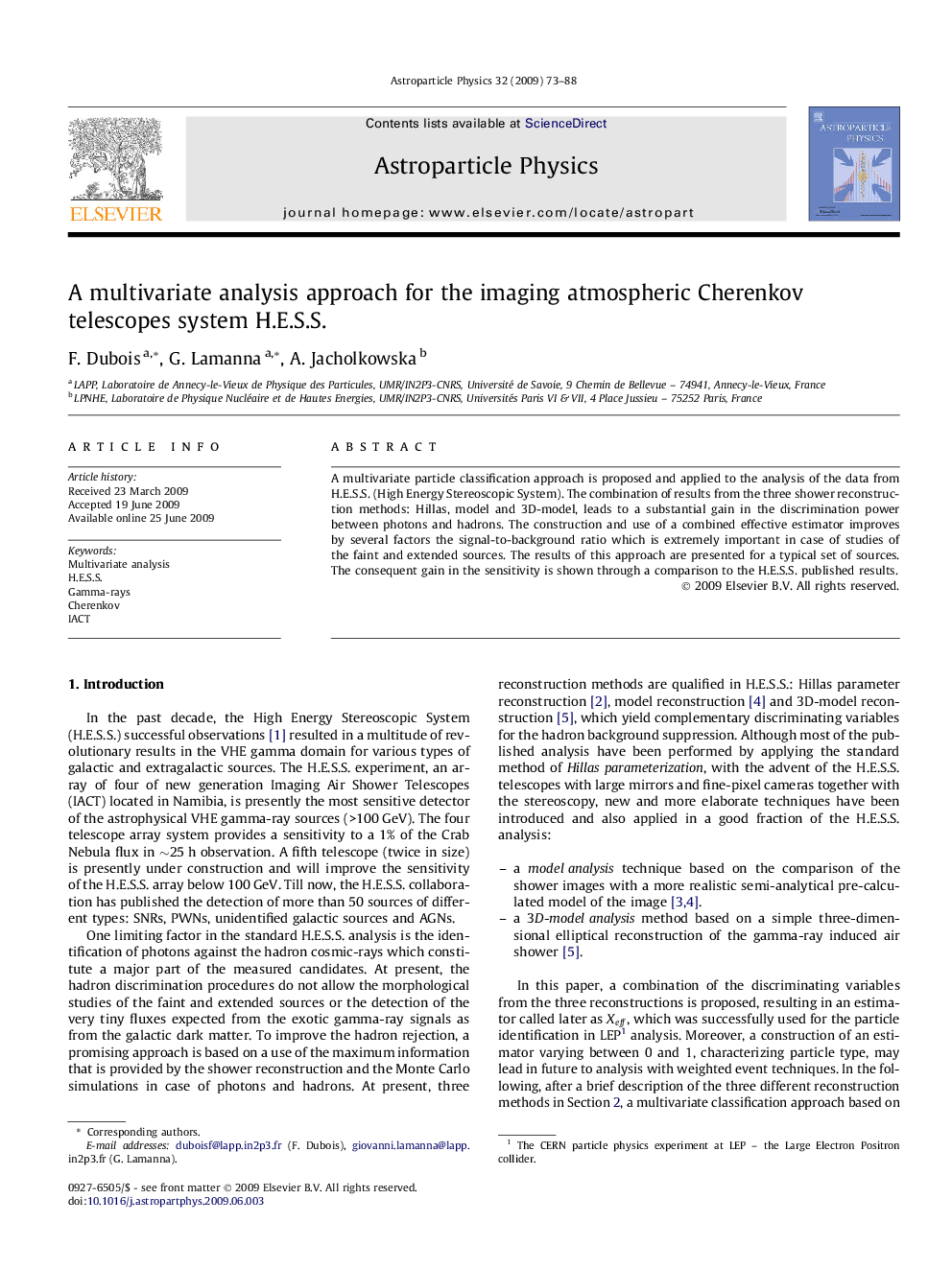 A multivariate analysis approach for the imaging atmospheric Cherenkov telescopes system H.E.S.S.