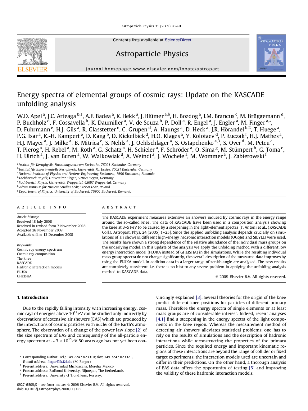 Energy spectra of elemental groups of cosmic rays: Update on the KASCADE unfolding analysis