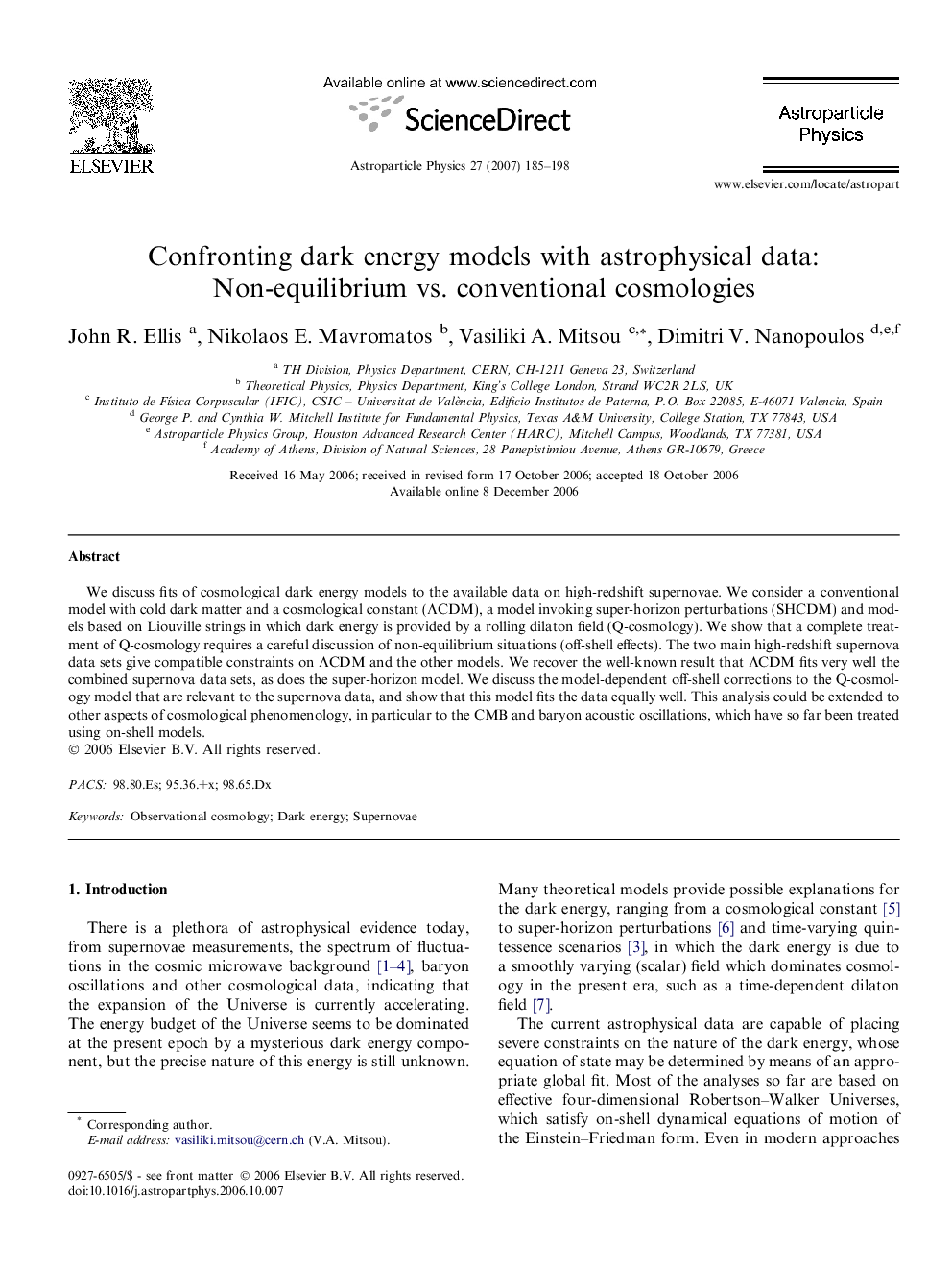 Confronting dark energy models with astrophysical data: Non-equilibrium vs. conventional cosmologies