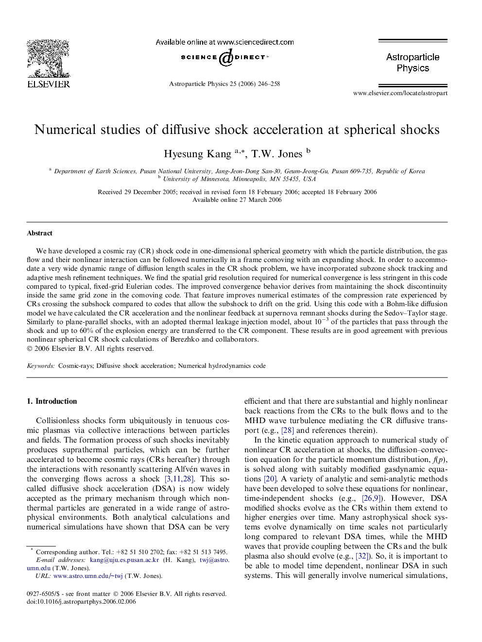 Numerical studies of diffusive shock acceleration at spherical shocks