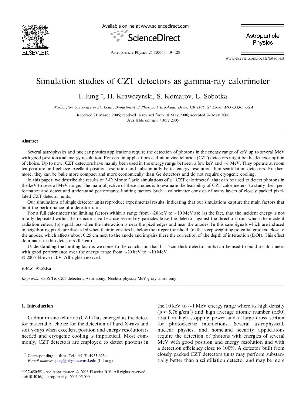 Simulation studies of CZT detectors as gamma-ray calorimeter