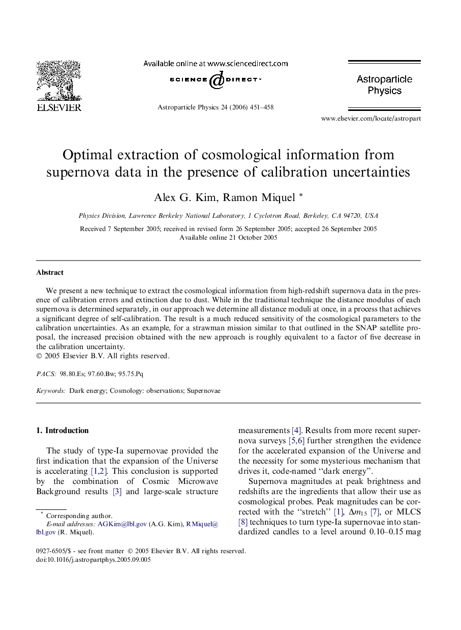 Optimal extraction of cosmological information from supernova data in the presence of calibration uncertainties