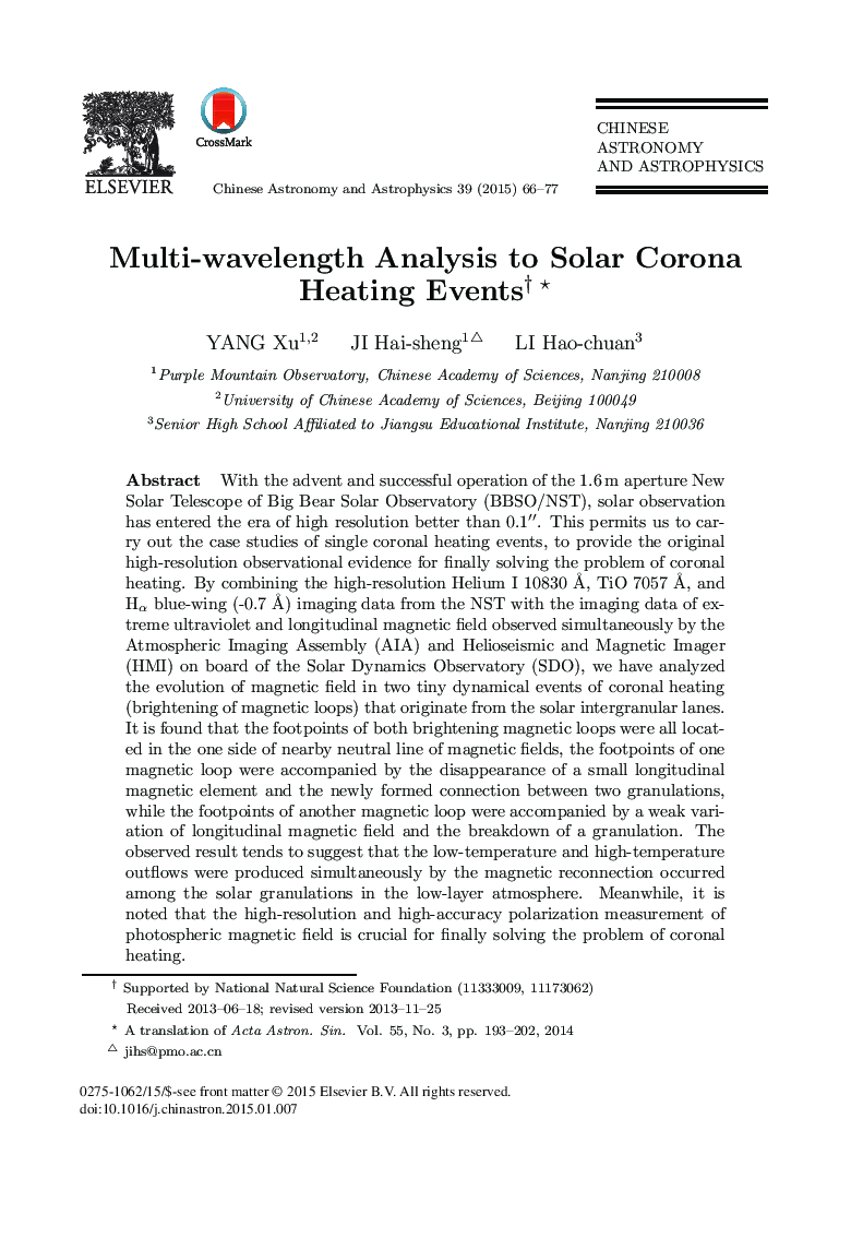 Multi-wavelength Analysis to Solar Corona Heating Events 