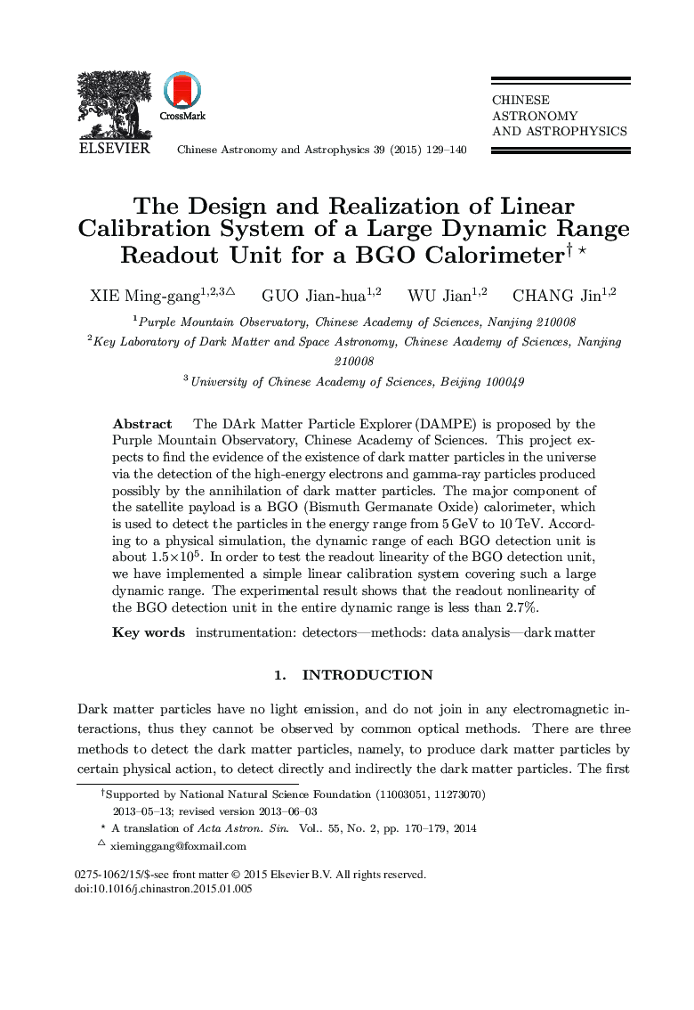 The Design and Realization of Linear Calibration System of a Large Dynamic Range Readout Unit for a BGO Calorimeter