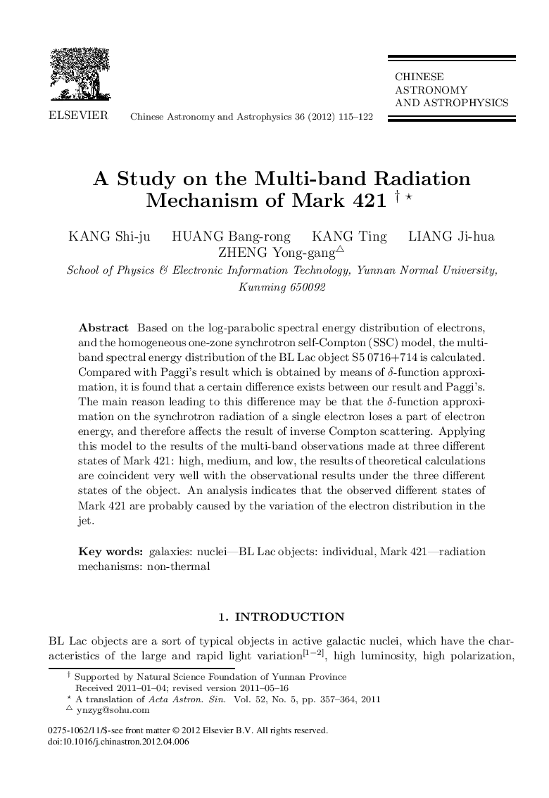 A Study on the Multi-band Radiation Mechanism of Mark 421 