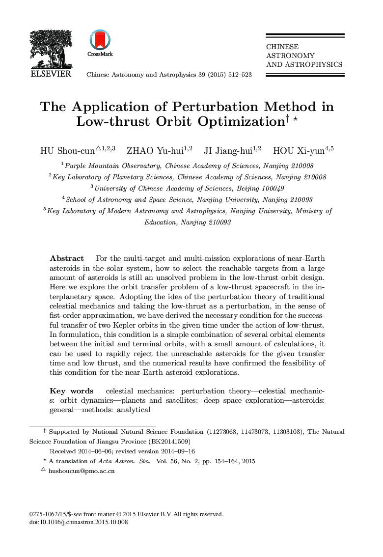 The Application of Perturbation Method in Low-thrust Orbit Optimization