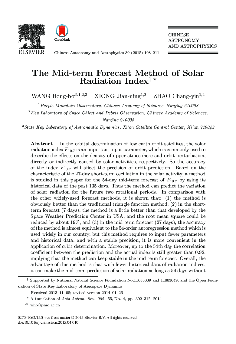 The Mid-term Forecast Method of Solar Radiation Index 