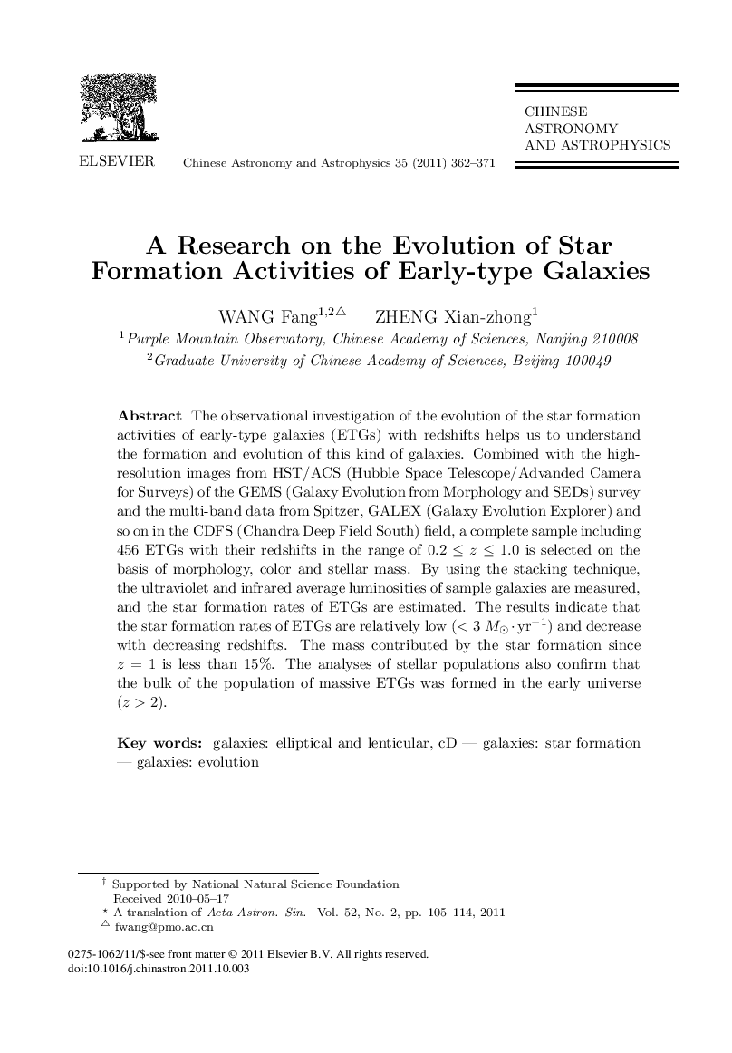 A Research on the Evolution of Star Formation Activities of Early-type Galaxies 