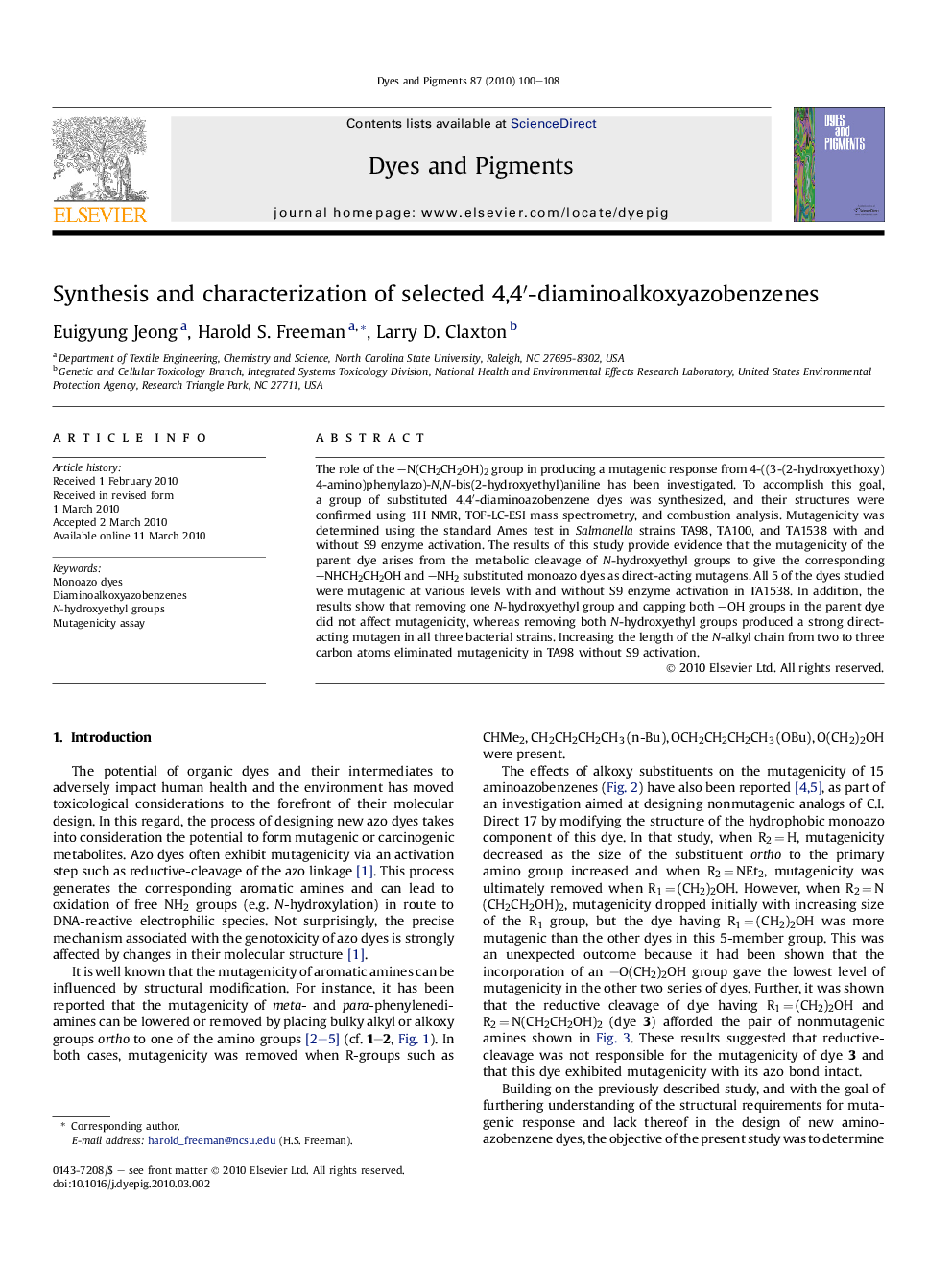 Synthesis and characterization of selected 4,4′-diaminoalkoxyazobenzenes