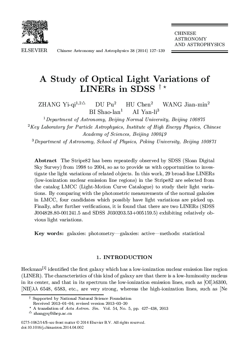 A Study of Optical Light Variations of LINERs in SDSS