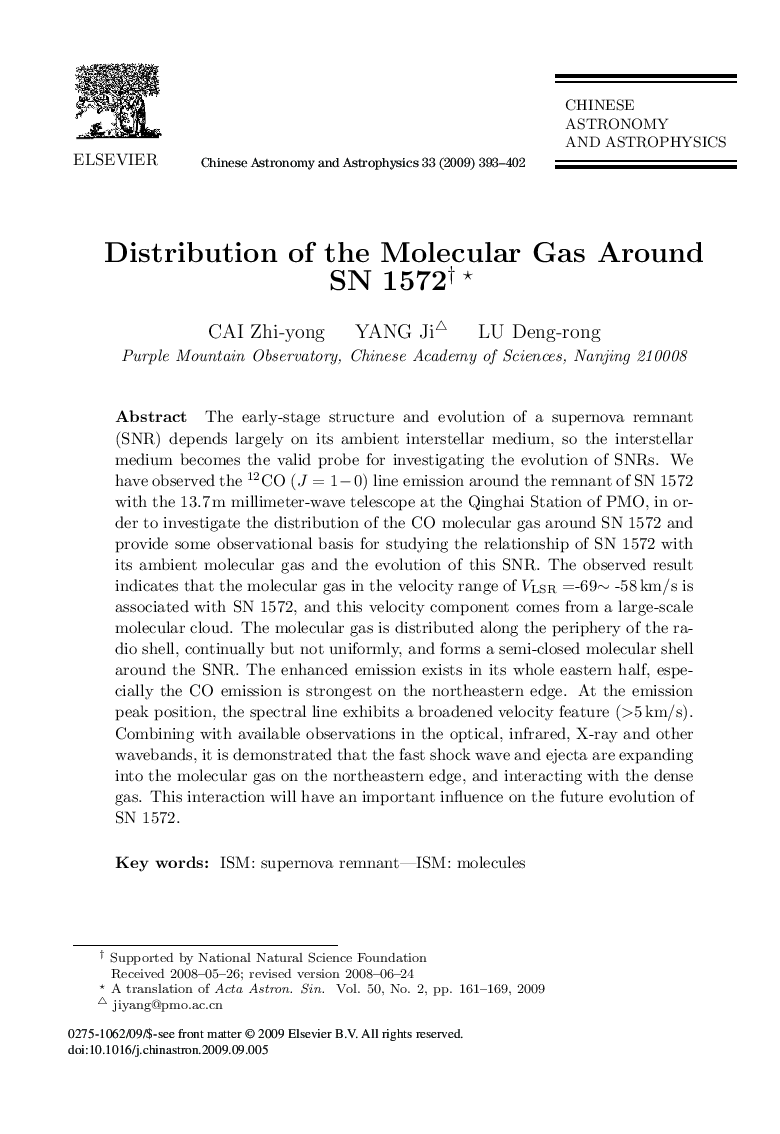 Distribution of the Molecular Gas Around SN 1572 