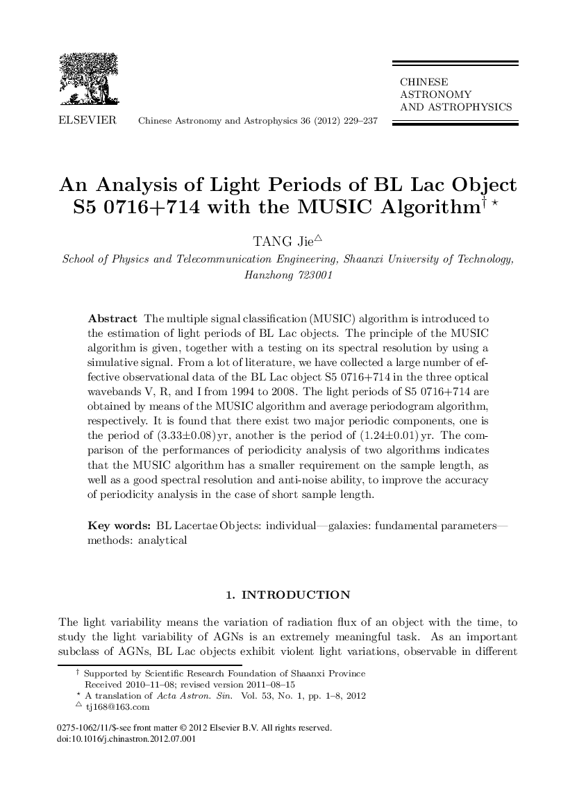 An Analysis of Light Periods of BL Lac Object S5 0716+714 with the MUSIC Algorithm 