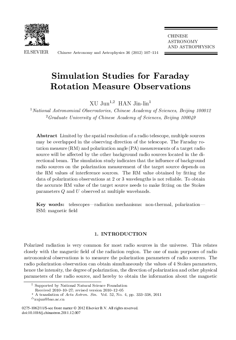 Simulation Studies for Faraday Rotation Measure Observations 