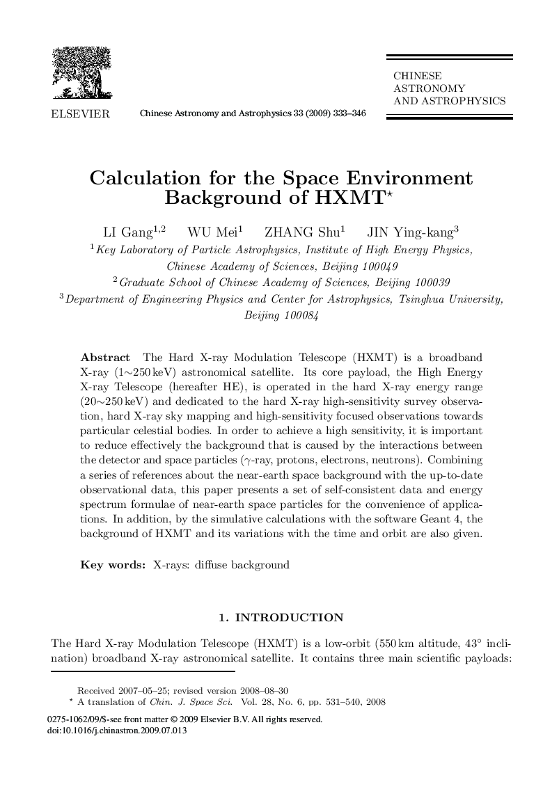Calculation for the Space Environment Background of HXMT 