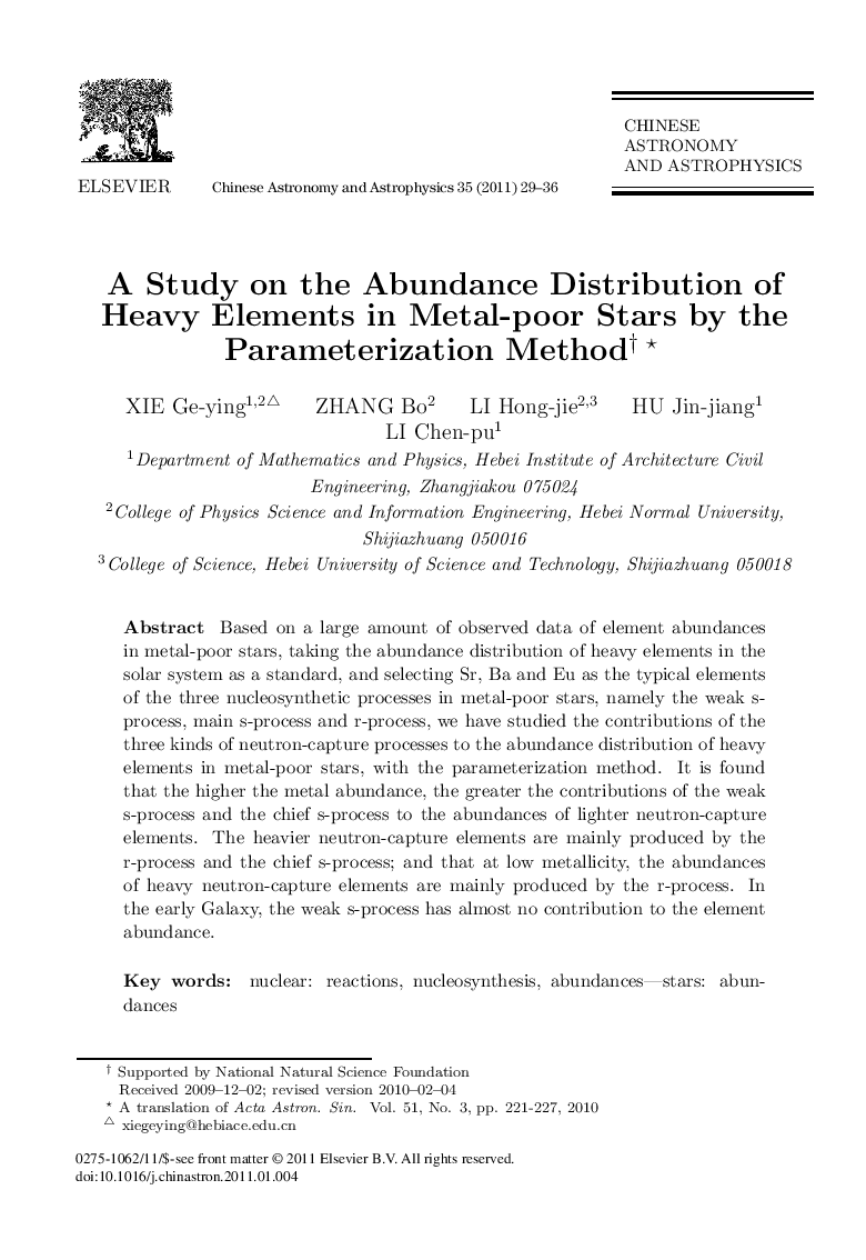 A Study on the Abundance Distribution of Heavy Elements in Metal-poor Stars by the Parameterization Method