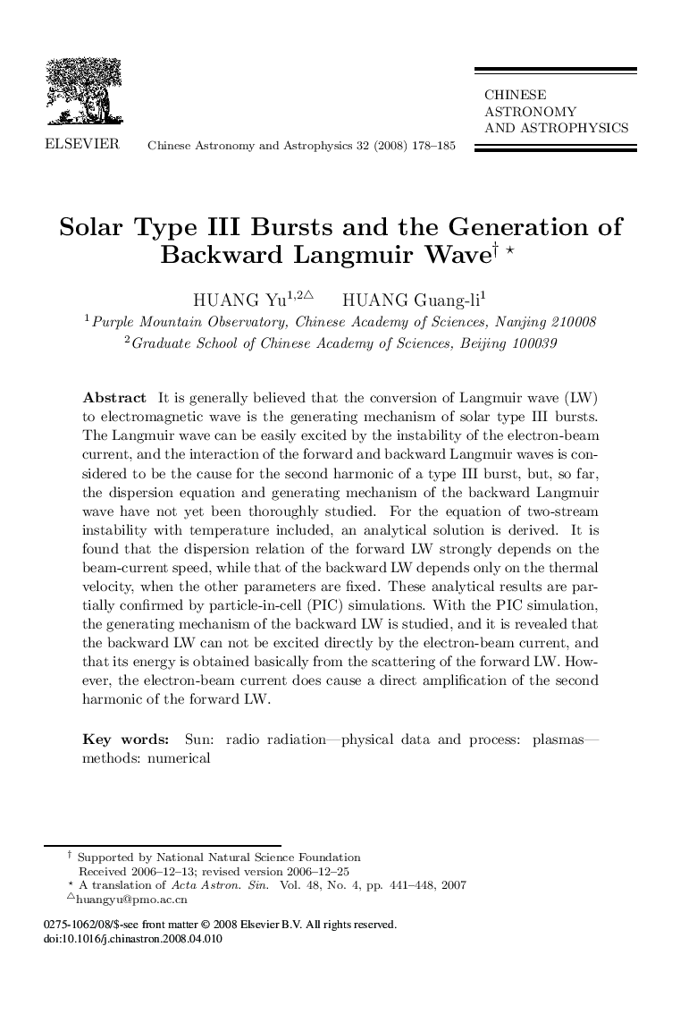 Solar Type III Bursts and the Generation of Backward Langmuir Wave